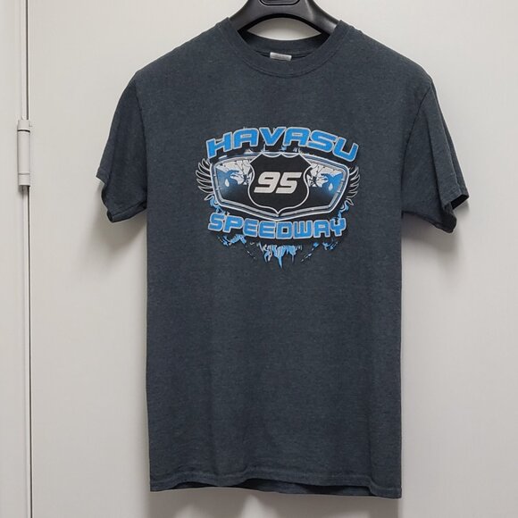 Lake Havasu 95 Speedway Arizona T Shirt Mens Medium Short Sleeve Gray Gildan - Picture 2 of 13